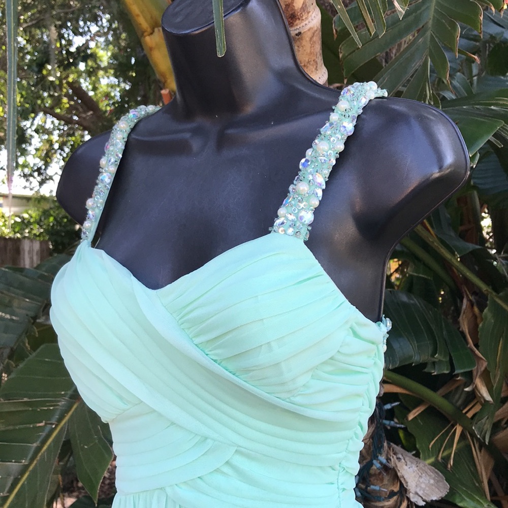 Jody Christopher sequin beaded and pearl gown